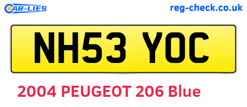 NH53YOC are the vehicle registration plates.