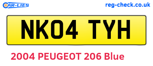NK04TYH are the vehicle registration plates.