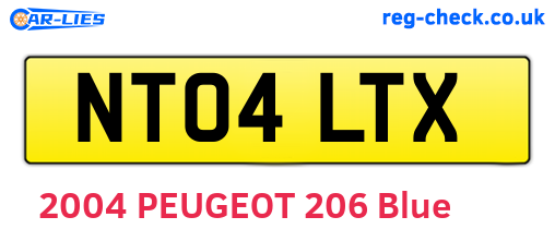 NT04LTX are the vehicle registration plates.