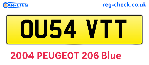 OU54VTT are the vehicle registration plates.