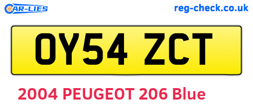 OY54ZCT are the vehicle registration plates.