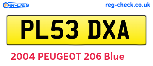 PL53DXA are the vehicle registration plates.