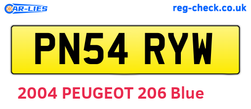 PN54RYW are the vehicle registration plates.