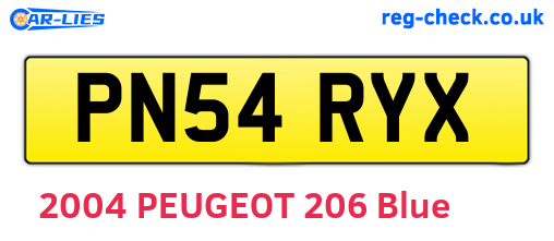 PN54RYX are the vehicle registration plates.