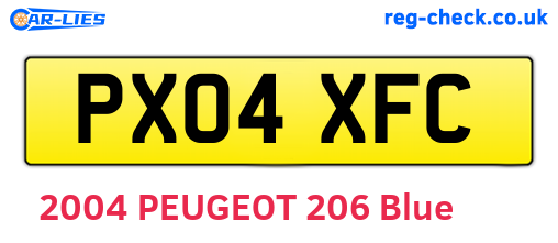 PX04XFC are the vehicle registration plates.