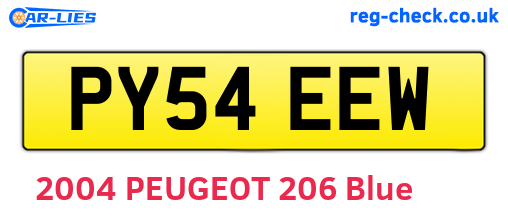 PY54EEW are the vehicle registration plates.