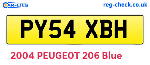PY54XBH are the vehicle registration plates.