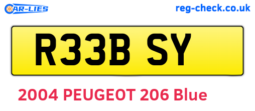 R33BSY are the vehicle registration plates.