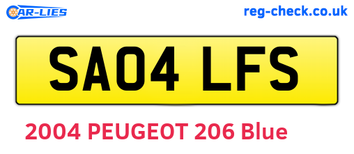 SA04LFS are the vehicle registration plates.