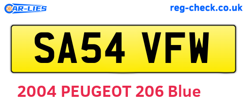 SA54VFW are the vehicle registration plates.