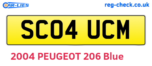 SC04UCM are the vehicle registration plates.