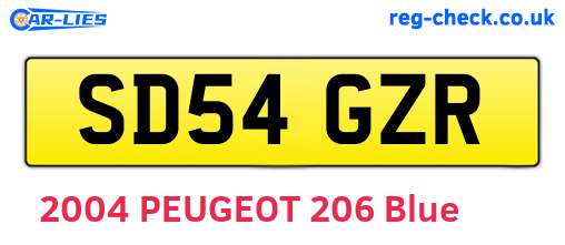 SD54GZR are the vehicle registration plates.