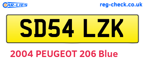 SD54LZK are the vehicle registration plates.