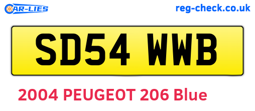 SD54WWB are the vehicle registration plates.