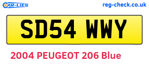 SD54WWY are the vehicle registration plates.
