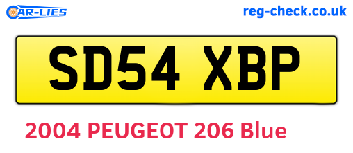 SD54XBP are the vehicle registration plates.