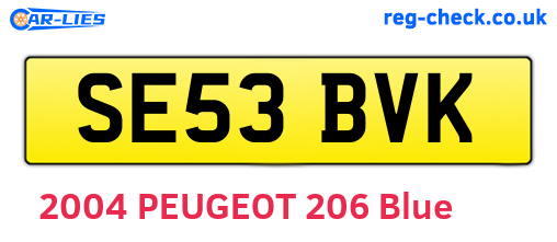 SE53BVK are the vehicle registration plates.
