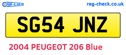 SG54JNZ are the vehicle registration plates.