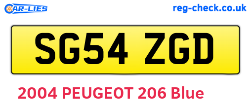 SG54ZGD are the vehicle registration plates.