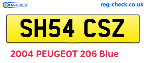 SH54CSZ are the vehicle registration plates.