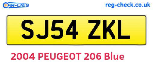 SJ54ZKL are the vehicle registration plates.