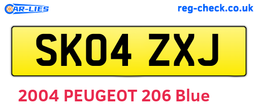 SK04ZXJ are the vehicle registration plates.