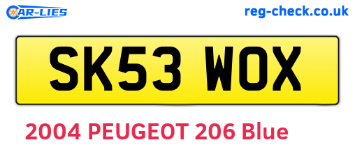 SK53WOX are the vehicle registration plates.