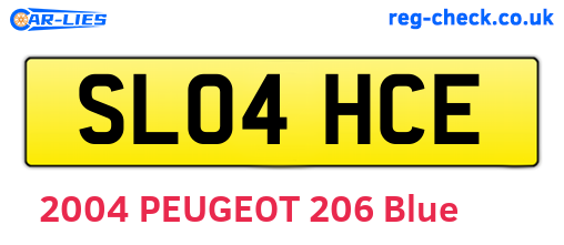 SL04HCE are the vehicle registration plates.