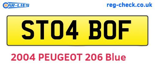 ST04BOF are the vehicle registration plates.