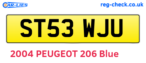 ST53WJU are the vehicle registration plates.