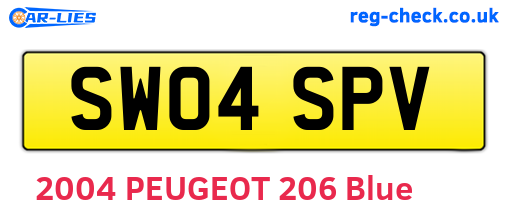 SW04SPV are the vehicle registration plates.