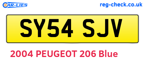 SY54SJV are the vehicle registration plates.