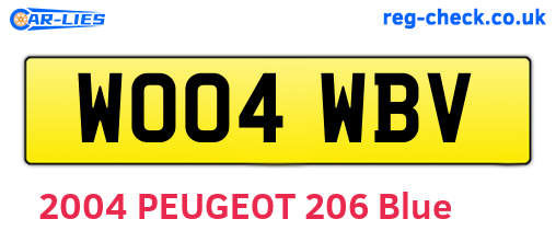 WO04WBV are the vehicle registration plates.