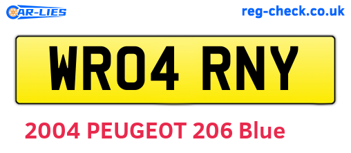 WR04RNY are the vehicle registration plates.