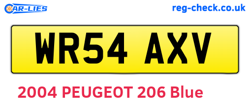 WR54AXV are the vehicle registration plates.