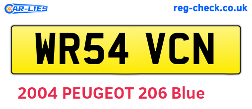 WR54VCN are the vehicle registration plates.