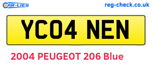YC04NEN are the vehicle registration plates.