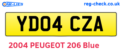 YD04CZA are the vehicle registration plates.