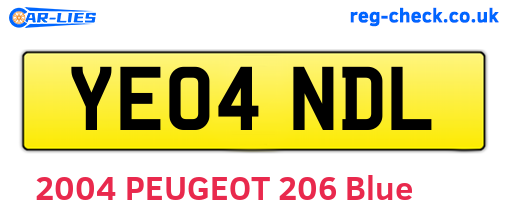 YE04NDL are the vehicle registration plates.