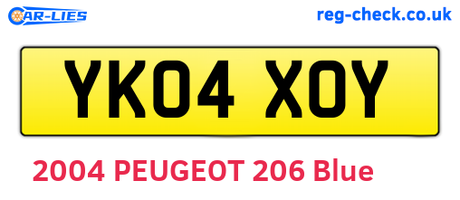 YK04XOY are the vehicle registration plates.