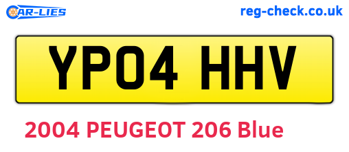 YP04HHV are the vehicle registration plates.