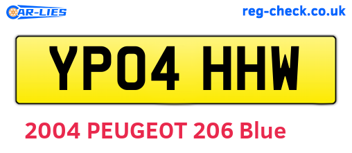 YP04HHW are the vehicle registration plates.