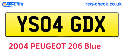 YS04GDX are the vehicle registration plates.