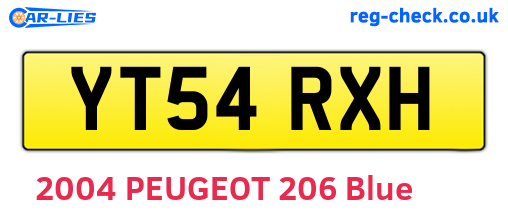 YT54RXH are the vehicle registration plates.