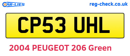 CP53UHL are the vehicle registration plates.