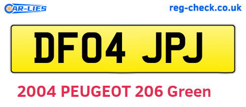 DF04JPJ are the vehicle registration plates.