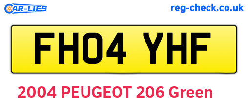 FH04YHF are the vehicle registration plates.