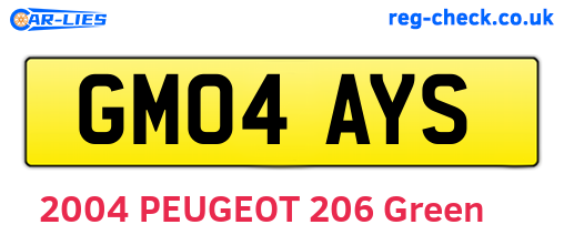 GM04AYS are the vehicle registration plates.