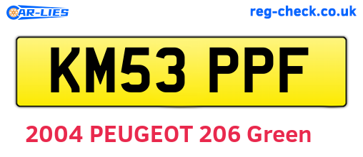 KM53PPF are the vehicle registration plates.