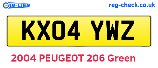 KX04YWZ are the vehicle registration plates.
